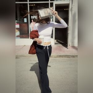 DOUBLE WAIST WIDE LEG PANTS SIZE S